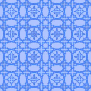 Blue Ornamental Seamless Line Pattern Illustrazione stock