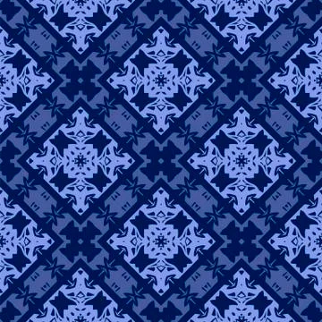Blue Ornamental Seamless Line Pattern Illustrazione stock