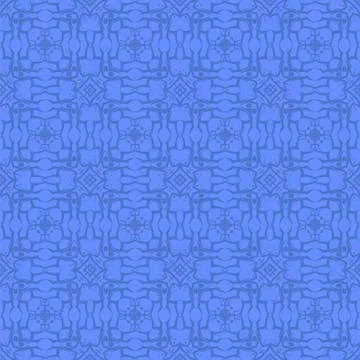 Blue Ornamental Seamless Line Pattern Illustrazione stock