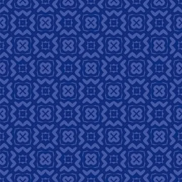 Blue Ornamental Seamless Line Pattern イラスト素材