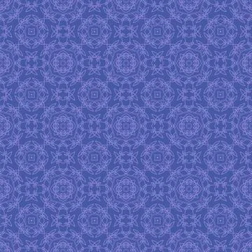 Blue Ornamental Seamless Line Pattern Illustrazione stock