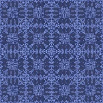 Blue Ornamental Seamless Line Pattern Illustrazione stock