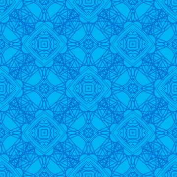 Blue Ornamental Seamless Line Pattern イラスト素材