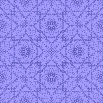 Blue Ornamental Seamless Line Pattern Stock Illustration