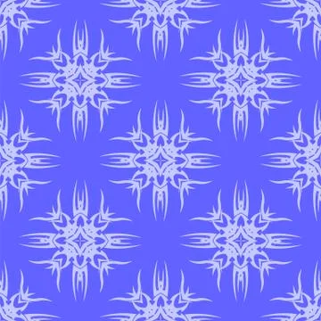Blue Ornamental Seamless Line Pattern イラスト素材