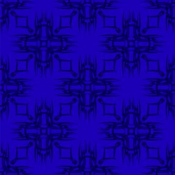 Blue Ornamental Seamless Line Pattern Illustrazione stock