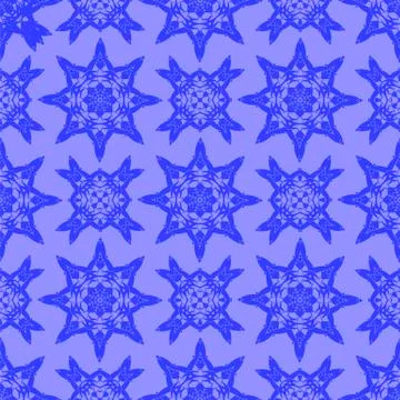 Blue Ornamental Seamless Line Pattern Illustrazione stock