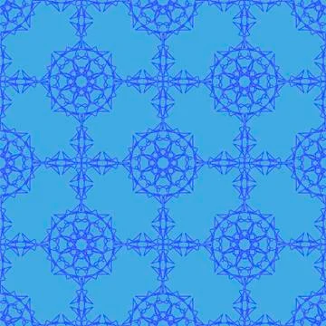 Blue Ornamental Seamless Line Pattern Illustrazione stock