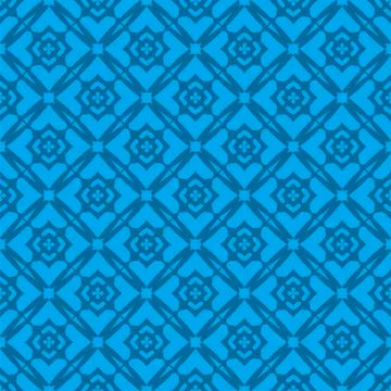 Blue Ornamental Seamless Line Pattern 스톡 일러스트