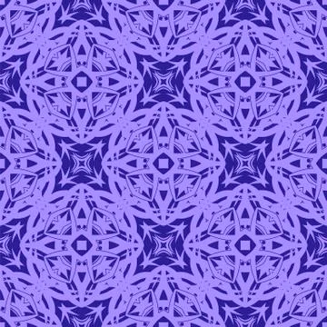Blue Ornamental Seamless Line Pattern Stockillustratie