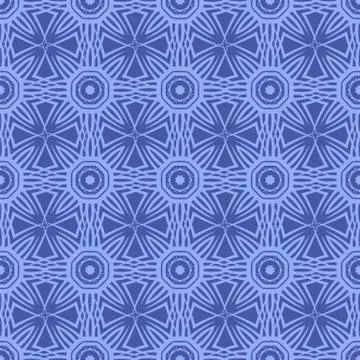 Blue Ornamental Seamless Line Pattern Illustrazione stock