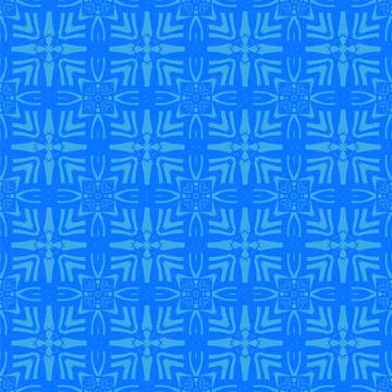 Blue Ornamental Seamless Line Pattern Illustrazione stock