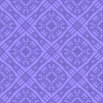 Blue Ornamental Seamless Line Pattern イラスト素材