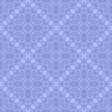 Blue Ornamental Seamless Line Pattern イラスト素材