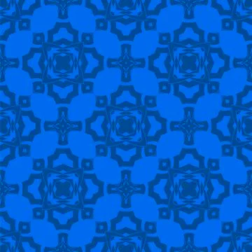 Blue Ornamental Seamless Line Pattern Illustrazione stock