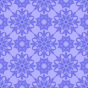 Blue Ornamental Seamless Line Pattern Illustrazione stock