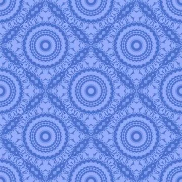Blue Ornamental Seamless Line Pattern Stock Illustration