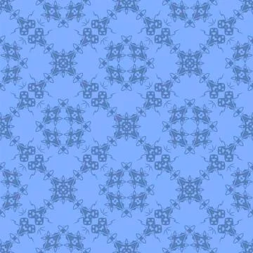 Blue Ornamental Seamless Line Pattern Illustrazione stock