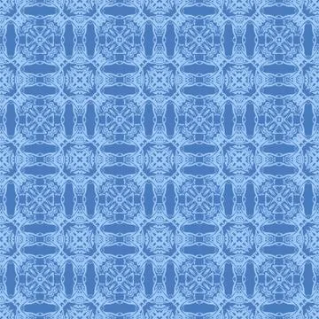 Blue Ornamental Seamless Line Pattern Illustrazione stock