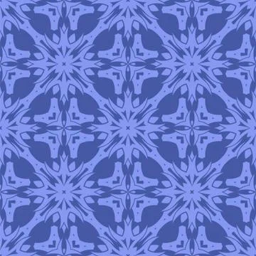 Blue Ornamental Seamless Line Pattern 스톡 일러스트
