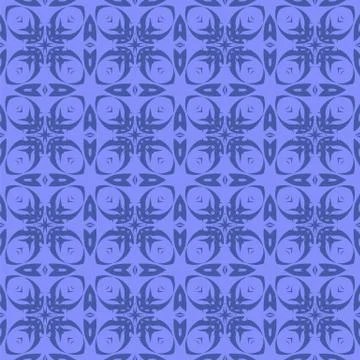 Blue Ornamental Seamless Line Pattern 库存插图