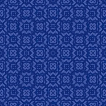 Blue Ornamental Seamless Line Pattern Stock Illustration