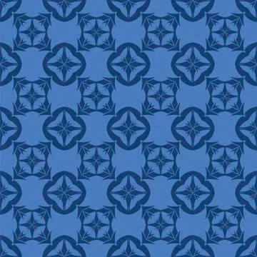 Blue Ornamental Seamless Line Pattern Illustrazione stock