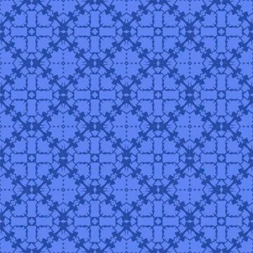 Blue Ornamental Seamless Line Pattern Stock Illustration