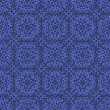 Blue Ornamental Seamless Line Pattern Illustrazione stock