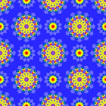 Blue Ornamental Seamless Pattern. Endless Texture Illustrazione stock