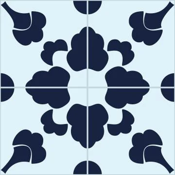 Blue ornamental tile. Stock Illustration