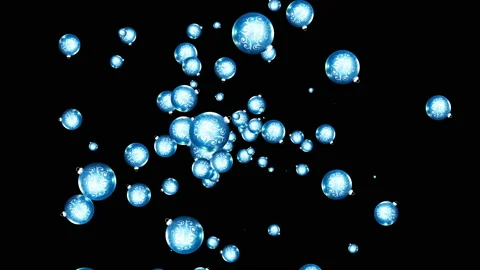 Blue Ornaments generating and floating around 4K UHD footage Stock-Footage 139096828