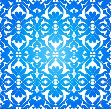 Blue ottoman decorative background version one Stock Illustration