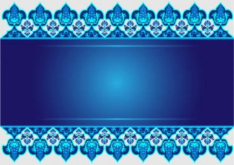 Blue ottoman serial patterns eleven Stock Illustration