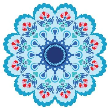 Blue ottoman serial patterns seventeen Stock Illustration