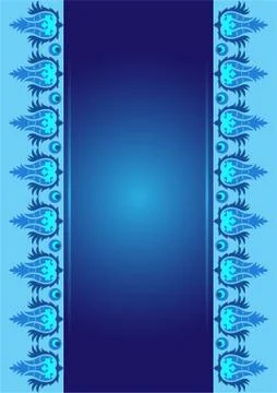Blue ottoman serial patterns ten Stock Illustration