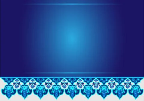 Blue ottoman serial patterns twelve Stock Illustration