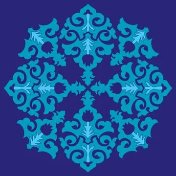 Blue ottoman serial patterns twenty-six Stock Illustration