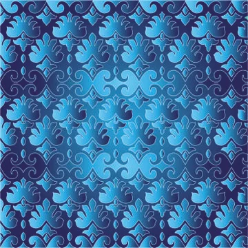 Blue ottoman serial seamless pattern Stock Illustration