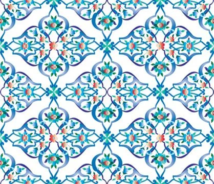 Blue ottoman tile Stock Illustration