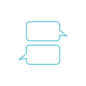 Blue outline Communication speach chat bubbles, can be used for apps, web, ma Stock Illustration