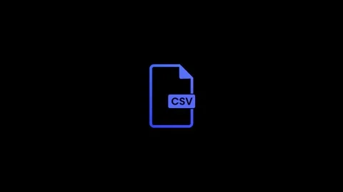 Blue outline icon of aCSV file format on a animation black background symbol Stock Footage 321855849