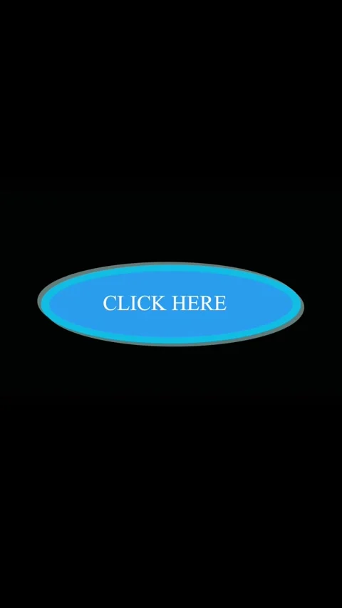 Blue oval button with subtle glow and bold Click Here text for interactive .. Stock Footage 321725501