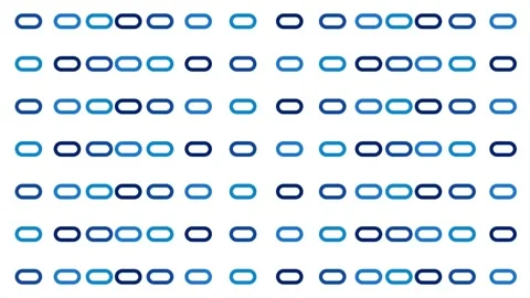 Blue Oval Chain Pattern on White - Minimal Abstract Motion Loop 4K Stock Footage 346329243
