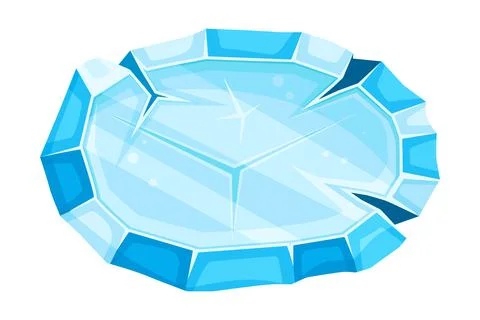 Blue Oval Ice Shaped Element for Game and Web Design Vector Illustration イラスト素材