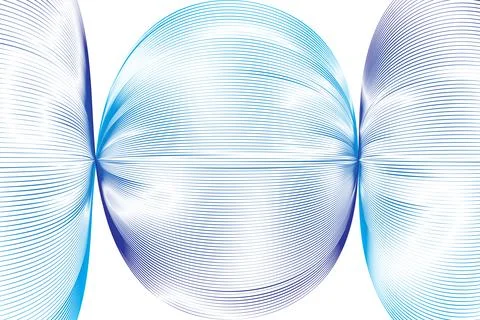 Blue Oval Line Gradient  Abstract Symmetrical Design with Fluid Motion and .. Stockillustratie