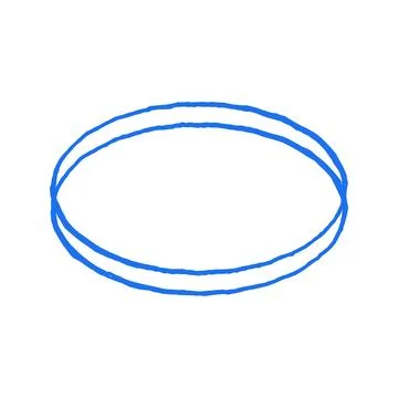 Blue Oval Shape Frame Hand Drawn Doodle Sketch Vector Graphic Illustration Stock Illustration