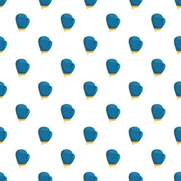 Blue oven mitts seamless pattern for kitchen designs Stock Illustration
