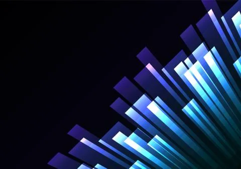 Blue overlap stripe rush in dark background Stock Illustration