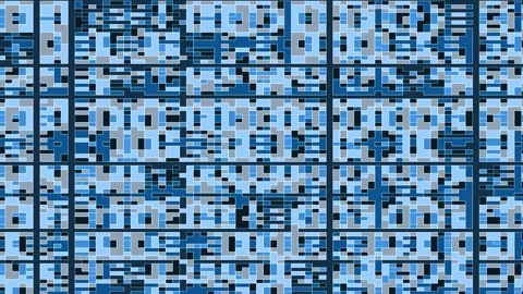 Blue Overlapped Geometric Pattern Glitch Structure Grid Technology Cyberspace Stock Footage 311343048